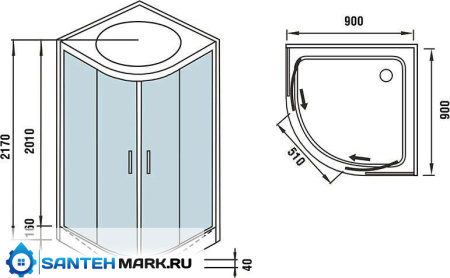 Душевая кабина WeltWasser WW500 Werra 902 Душевая кабина WeltWasser WW500 Werra 902