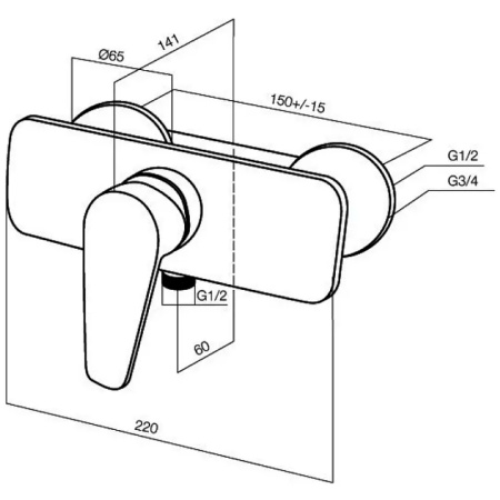 Смеситель для душа AM.PM Excite F5220000 Хром