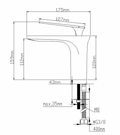 Смеситель для раковины NT Bagno NT1701N для раковины никель матовый Смеситель для раковины NT Bagno NT1701N для раковины никель матовый