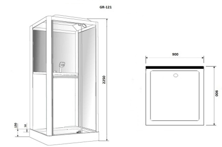 Душевая кабина Grossman GR-121 90x90 Душевая кабина Grossman GR-121 90x90