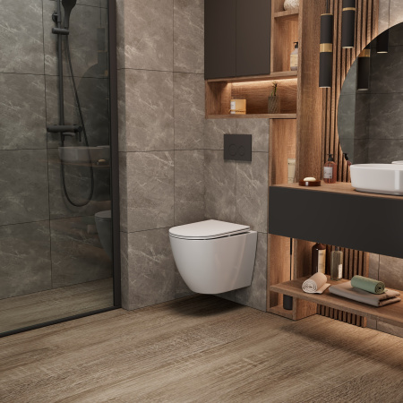 Унитаз Grossman Thin Rim GR-5601S (520х360х360) тонкий ободок,белый с тонкой крышкой,микролифт,1 место