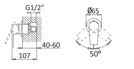 Смеситель для душа CEZARES NAUTIC-DIM-BIO