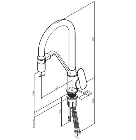 Смеситель для кухонной мойки AM.PM Like F8007802 Хром Черный