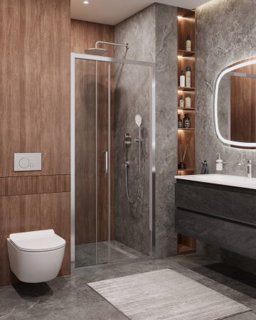 Душевая дверь в нишу CEZARES MOLVENO-BF-3-90-C-Cr-IV