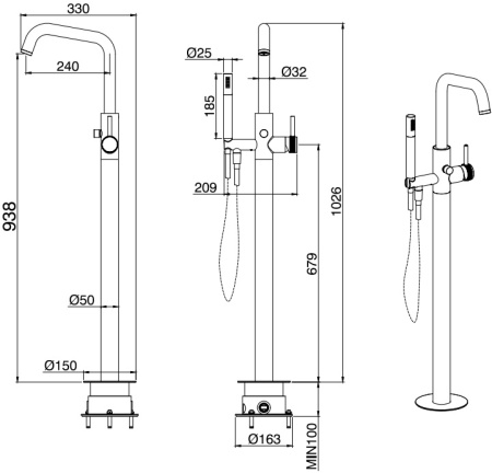 Смеситель Allen Brau Priority 5.31008-00 (с внутренней частью) хром