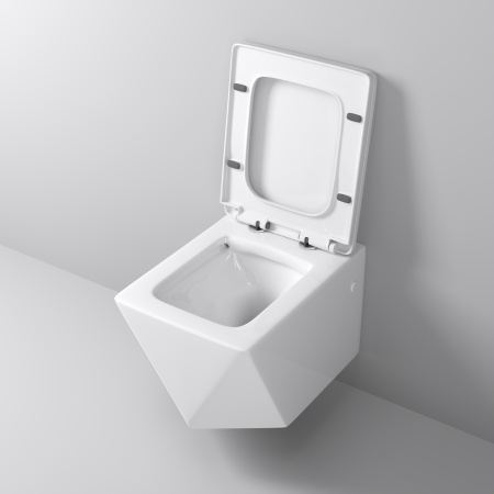 Унитаз Grossman GR-4481 Cristal (520*360*350) подвесной БЕЗОБОДКОВЫЙ с толстой крышкой