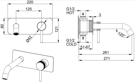 Смеситель Allen Brau Priority 5.31003-BN (с внутренней частью) никель браш