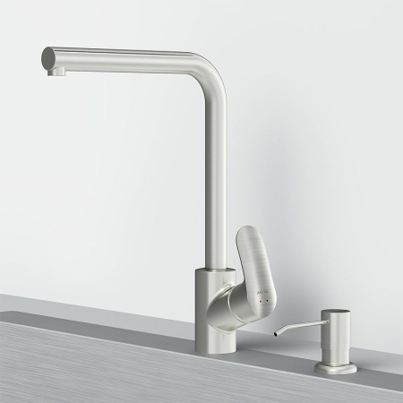 Смеситель для кухонной мойки AM.PM Like F8005D11 с дозатором Сатин