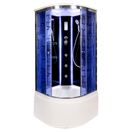 Душевая кабина DTO BM 4590 LED+GM BLACK 90x90 с гидромассажем