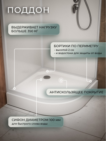 Душевая кабина Frank F409 White 90x90 без крыши