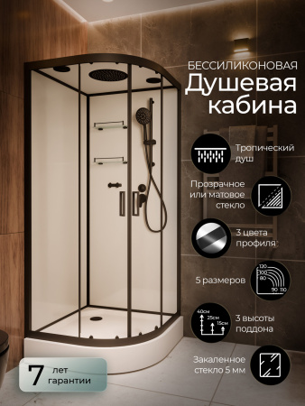 Душевая кабина Frank F408 Black 80x80