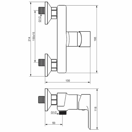 Смеситель для душа Damixa Apollo 472000300 Черный матовый Смеситель для душа Damixa Apollo 472000300 Черный матовый