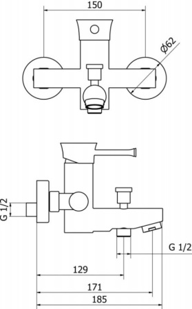 Смеситель для ванны Cezares Positano POSITANO-VM-01