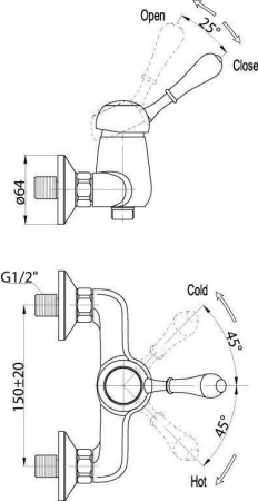 Смеситель для душа BelBagno Unique UNI-ESDM-CRM