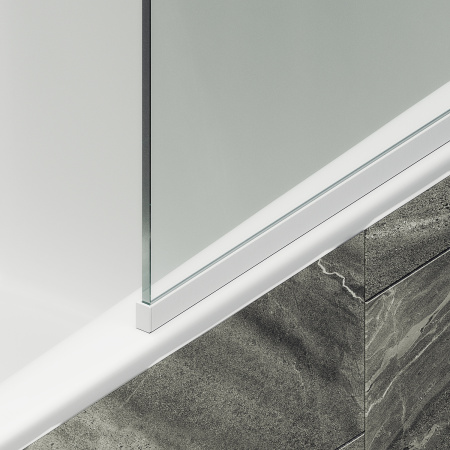 Шторка на ванну MaybahGlass в узком профиле, 6 мм, Стекло Бесцветное, 64x140 (MGV-144-1у) универсальная