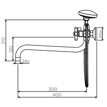 Смеситель для ванны Dorff Vintage D6095000 универсальный Хром