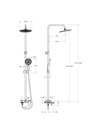 Душевая стойка BelBagno MARINO-VSCM-GM