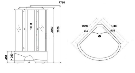 Душевая кабина Niagara Luxe NG-7710G 100x100 Душевая кабина Niagara Luxe NG-7710G 100x100