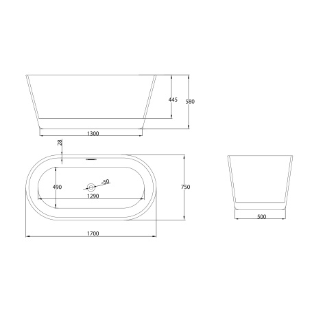 Ванна Grossman GR-1503MB Forta (170x75x58) 1 место