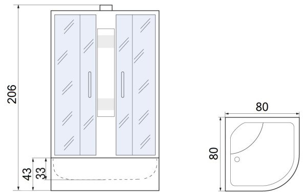 Душевая кабина River Nara Б/К 80/43 MT Душевая кабина River Nara Б/К 80/43 MT