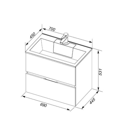 Раковина Aquanet Фортуна 70 Раковина Aquanet Фортуна 70
