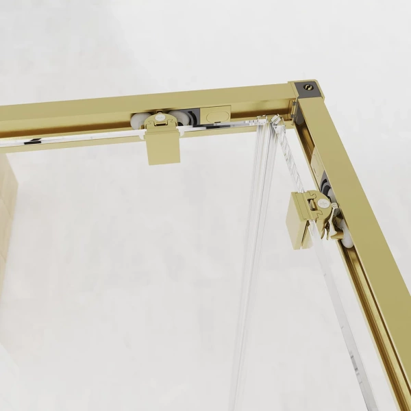 Душевой уголок Veconi Evo 300 G, 1200х800x1950, золото брашинг, прозрачное стекло