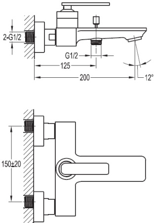 Смеситель для ванны Cezares City CITY-F-VD-01