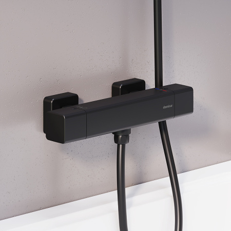 Смеситель для душа Damixa Gala 536000300 с термостатом Черный матовый Смеситель для душа Damixa Gala 536000300 с термостатом Черный матовый