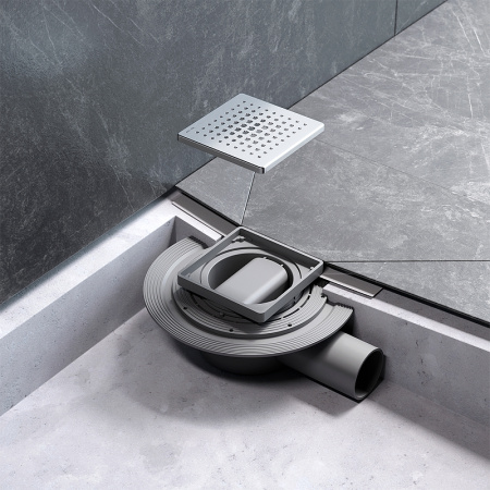 Трап для душа Am.Pm MasterFlow 10 W01BD-P11-010-01SB с решеткой Хром матовый Cut Gradient