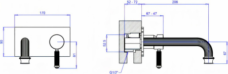 Смеситель для раковины Cezares Aphrodite APHRODITE-BLSM2-03/24-Bi с внутренней частью Смеситель для раковины Cezares Aphrodite APHRODITE-BLSM2-03/24-Bi с внутренней частью