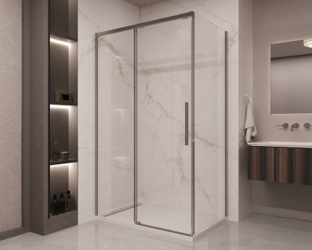 Душевой уголок Vincea Stella VSR-1ST9012CLGM, 1200*900, вороненая сталь, стекло прозрачное