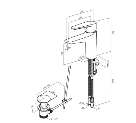 Смеситель для раковины AM.PM Inspire F508210C Хром