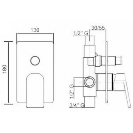 Смеситель для душа Cezares Jump JUMP-DEV3-01-Q Хром