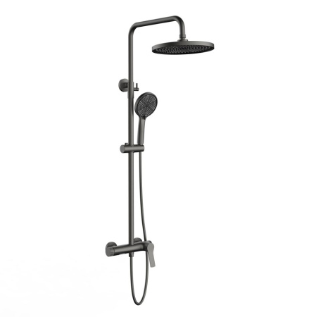 Душевая стойка Vincea Arco VSFS-4AR1GM с изливом, вороненая сталь