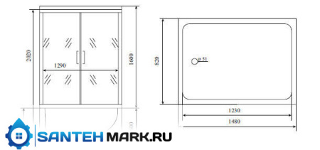 Душевая кабина Timo Lux TL-1505 148x82