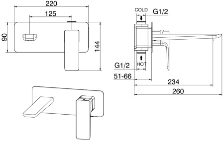 Смеситель Allen Brau Infinity 5.21003-31 (с внутренней частью) черный матовый