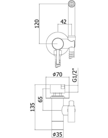 Смеситель Paffoni Tweet Round ZDUP110HG (с внутренней частью)