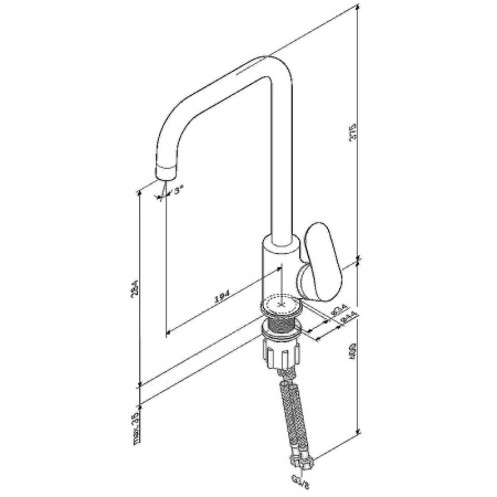 Смеситель для кухонной мойки AM.PM Like F8006022 Черный