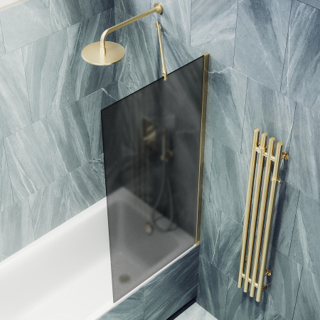 Шторка на ванну MaybahGlass в широком профиле, 8 мм, Стекло Графит матовый, 30x140 (MGV-251-3ш) универсальная