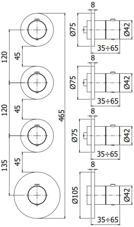 Смеситель Paffoni Modular Box MDE019BO Смеситель Paffoni Modular Box MDE019BO