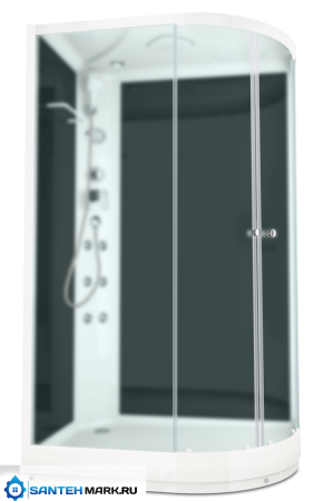 Душевая кабина Domani-Spa Delight 128 L с гидромассажем черные стенки прозрачные стекла