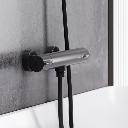 Смеситель для душа Damixa Scandinavian Pure 366000300 с термостатом Черный матовый