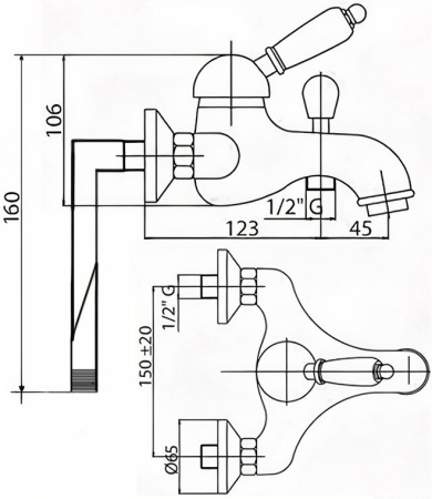 Смеситель Cezares Elite ELITE-PBVM-03/24-Bi Смеситель Cezares Elite ELITE-PBVM-03/24-Bi