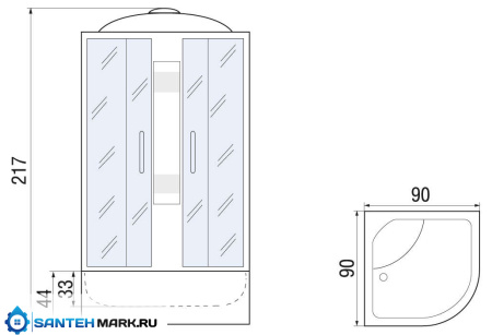 Душевая кабина River Lena 90/46 МТ без крыши