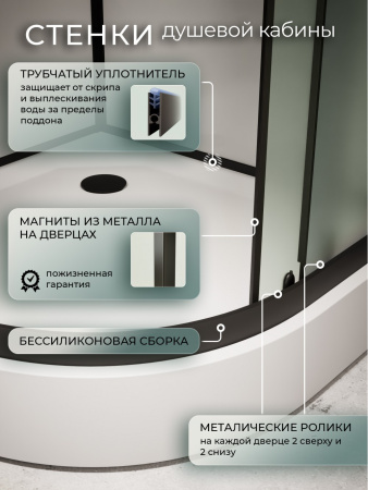 Душевая кабина Frank Frank F412/1L Black 120x80