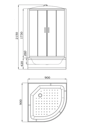 Душевая кабина Parly EB921 (90х90х215)