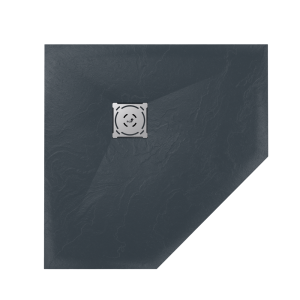 Поддон для душа RGW ST/T*-0100G Графит/Трапеция Ø90 Каменный/100*100*3  (сифон,экран,ножки приобретается отдельно)