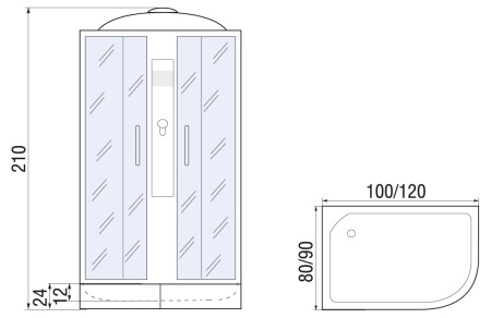 Душевая кабина River Desna 120/90/24 MT R Душевая кабина River Desna 120/90/24 MT R