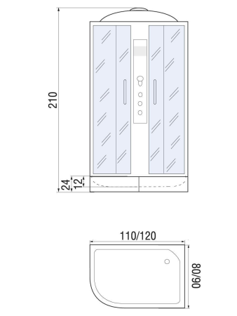 Душевая кабина River Dunay 120/90/24 MT R