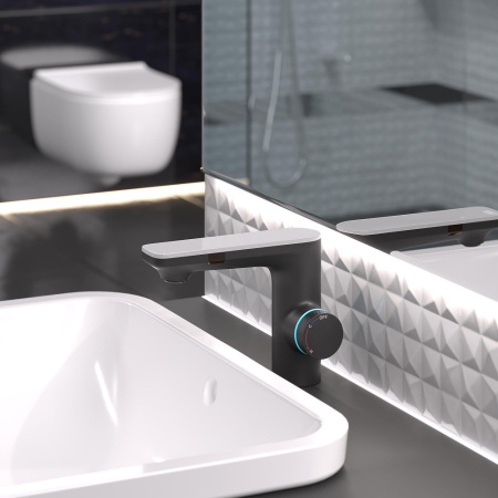 Смеситель для раковины Berges MORANS сенсорный, черный матовый(076002)